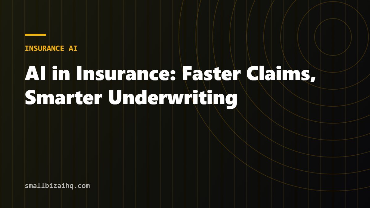 AI in Insurance: Faster Claims, Smarter Underwriting