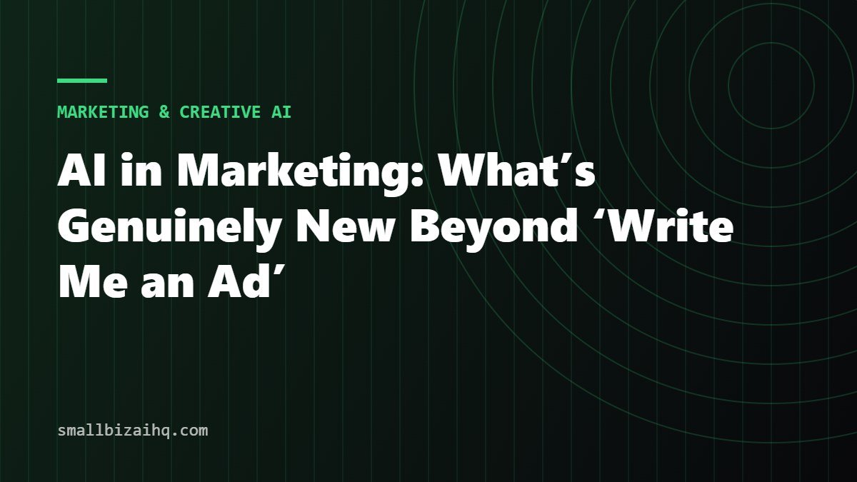 AI in Marketing: What’s Genuinely New Beyond ‘Write Me an Ad’